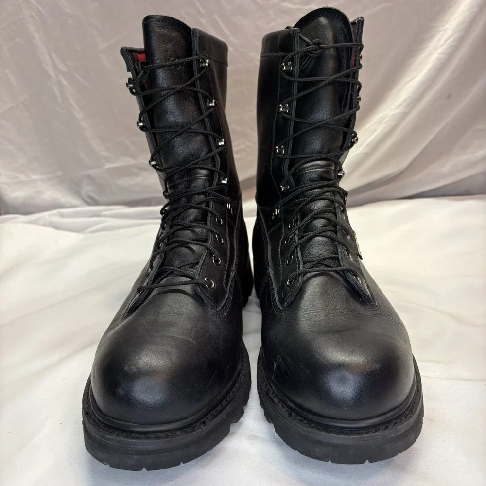 Bieker Waterproof Leather Work Boots Mens Size 14 W Wide Width Black SympaTex